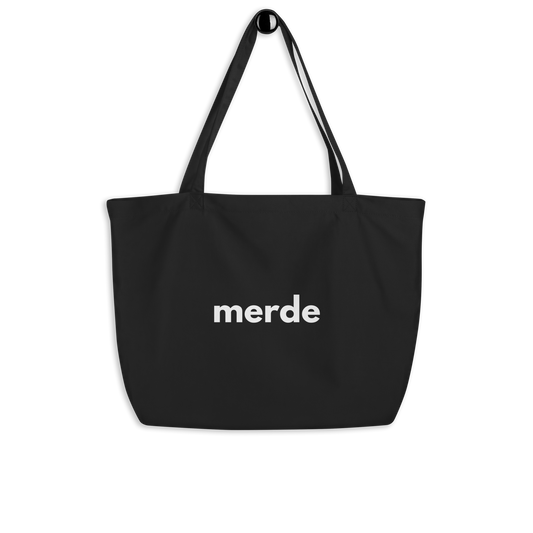 Merde Large organic tote bag